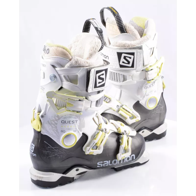 Dames Skischoenen SALOMON QUEST ACCESS 80 W, SKI/WALK, Magnesium Backbone, Micro, Grey/white/yellow ( TOP Staat ) - Afbeelding 3