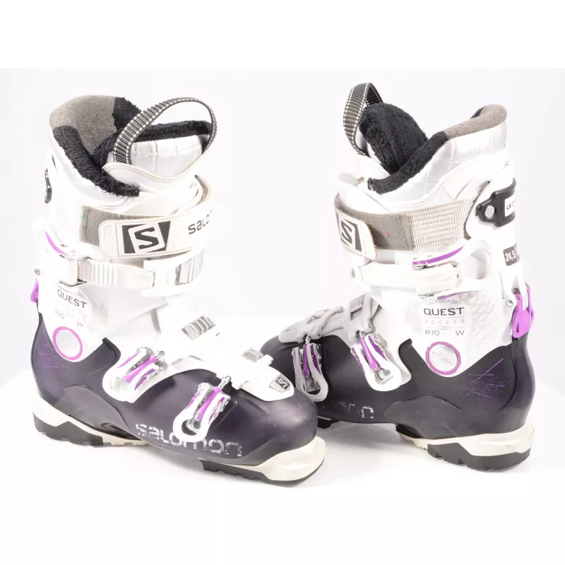 Dames Skischoenen SALOMON QUEST ACCESS R70 W Purple/white, SKI/WALK, Ratchet Buckle, Micro, Macro