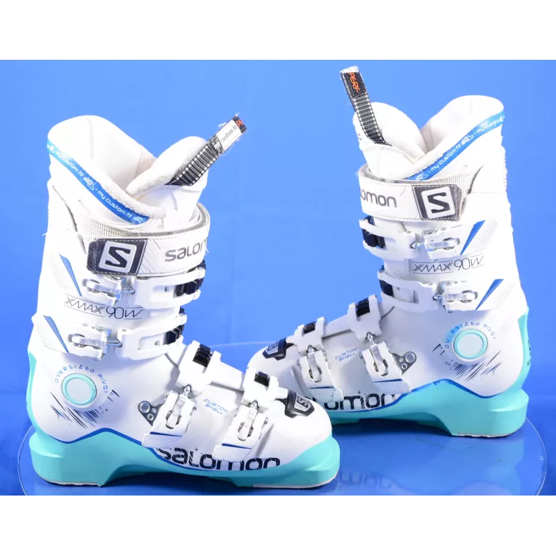 Dames Skischoenen SALOMON X MAX 90 W, MY Custom Fit 3D, THERMO, OVERSIZED Pivot, CUSTOM Shell, WHITE/green ( TOP Staat ) - Afbeelding 2