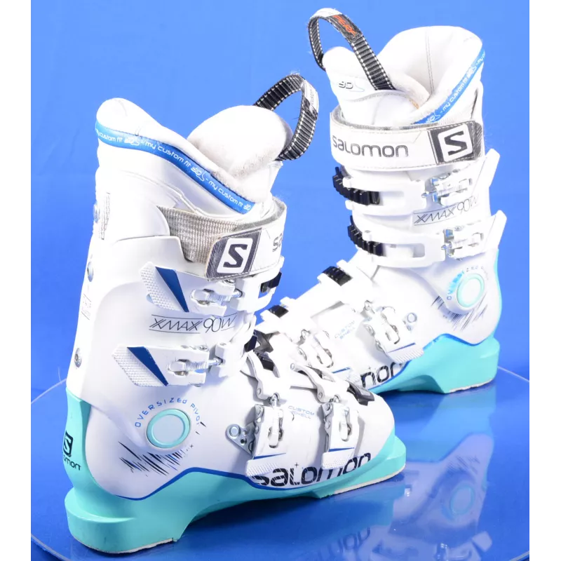 Dames Skischoenen SALOMON X MAX 90 W, MY Custom Fit 3D, THERMO, OVERSIZED Pivot, CUSTOM Shell, WHITE/green ( TOP Staat ) - Afbeelding 3