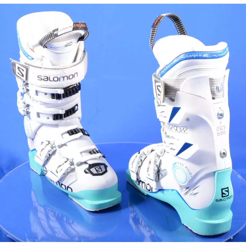 Dames Skischoenen SALOMON X MAX 90 W, MY Custom Fit 3D, THERMO, OVERSIZED Pivot, CUSTOM Shell, WHITE/green ( TOP Staat ) - Afbeelding 6