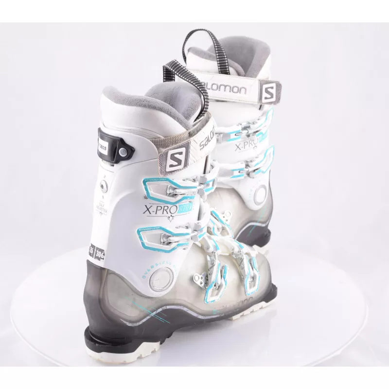 Dames Skischoenen SALOMON X PRO R70 W, WIDE, WHITE/turq., CALF Adj., OVERSIZED Pivot, Micro, Macro - Afbeelding 3