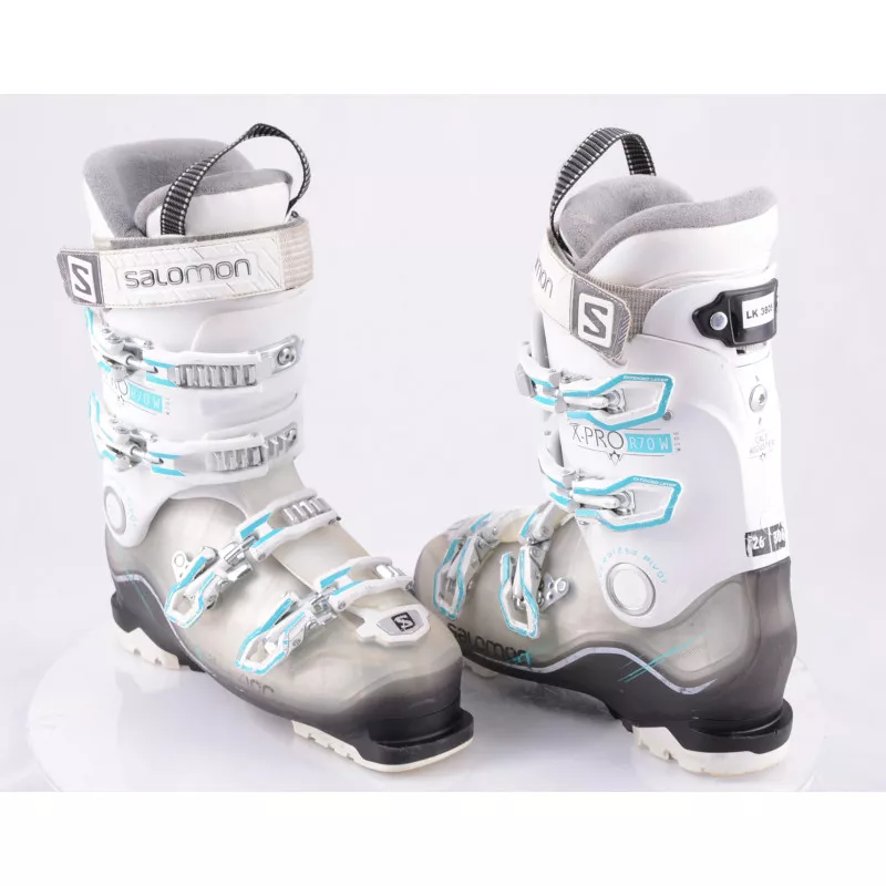 Dames Skischoenen SALOMON X PRO R70 W, WIDE, WHITE/turq., CALF Adj., OVERSIZED Pivot, Micro, Macro - Afbeelding 5