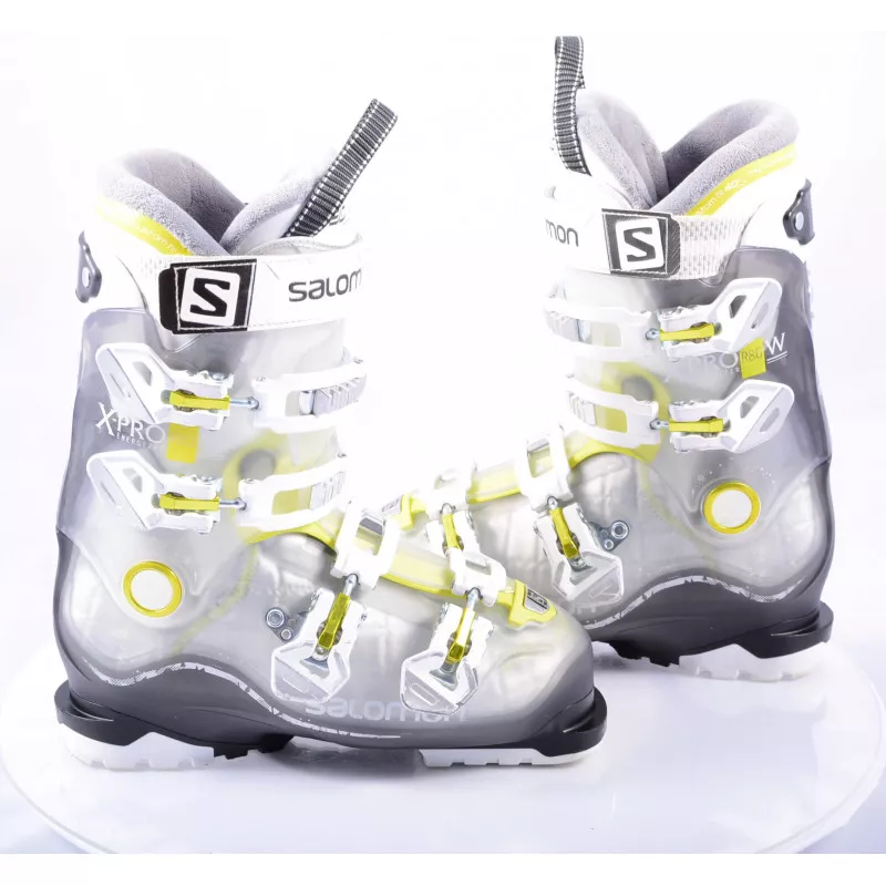 Dames Skischoenen SALOMON X PRO R80 W, Transp/yellow, CALF Adj., MY CUSTOM FIT 3D, Micro, Macro ( TOP Staat ) - Afbeelding 2