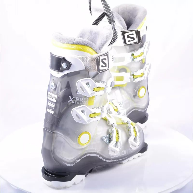 Dames Skischoenen SALOMON X PRO R80 W, Transp/yellow, CALF Adj., MY CUSTOM FIT 3D, Micro, Macro ( TOP Staat ) - Afbeelding 3