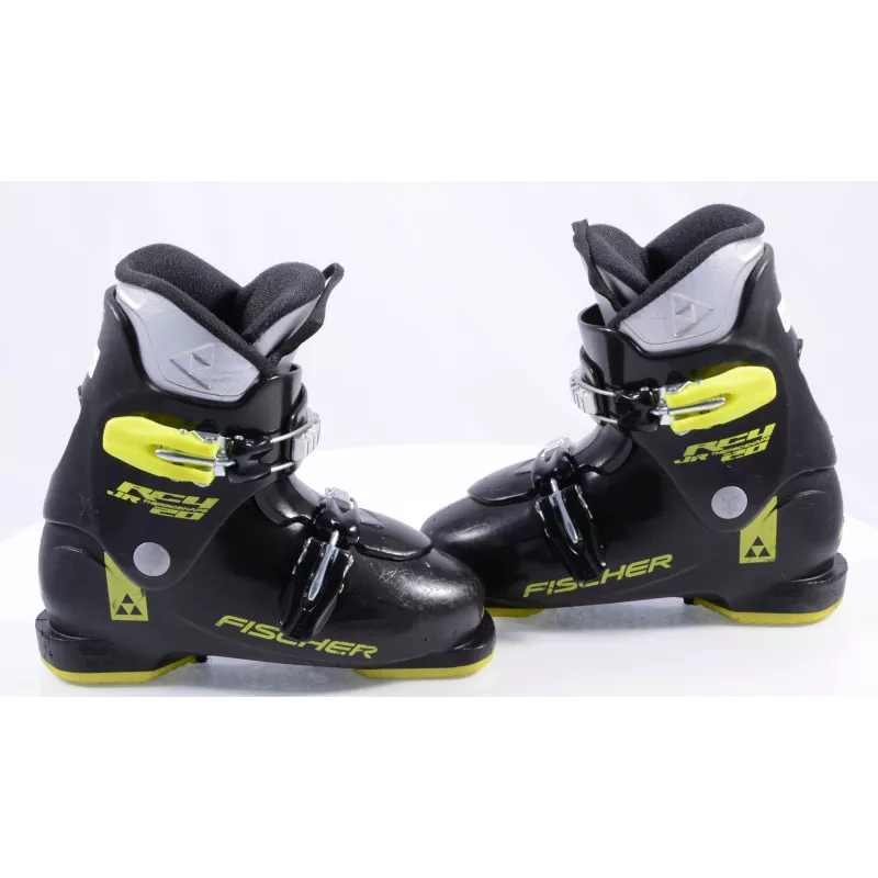 Kinder Skischoenen FISCHER RC4 Jr 20, Thermoshape, BLACK/yellow - Afbeelding 2