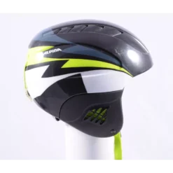 Skihelm/snowboardhelm ALPINA CARAT Black/white/lime, Verstelbaar