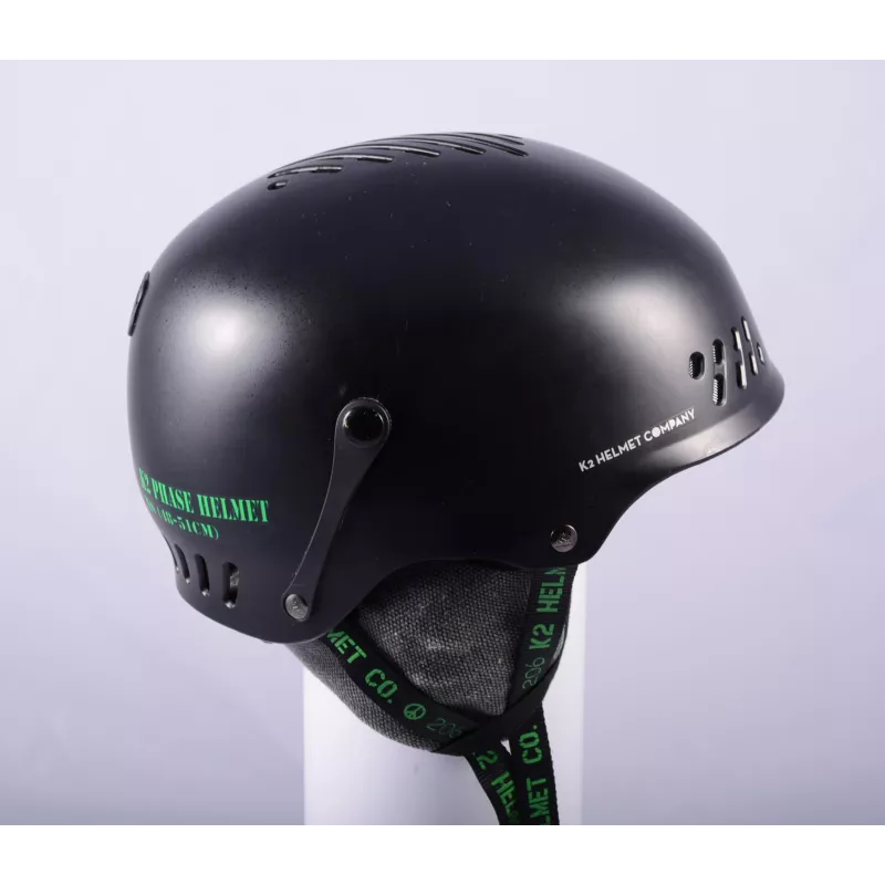 Skihelm/snowboardhelm K2 PHASE, BLACK/green, Verstelbaar ( TOP Staat )