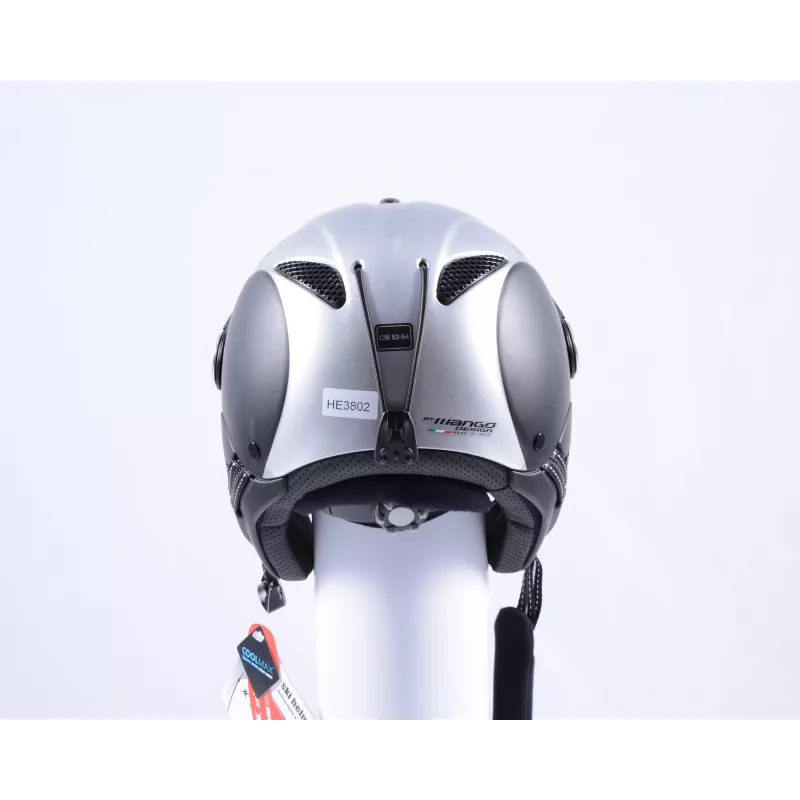 Skihelm/snowboardhelm SLOKKER BALO/VISOR, Silver/black, Verstelbaar ( NIEUW ) - Afbeelding 3