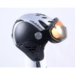 Skihelm/snowboardhelm SLOKKER BALO/VISOR, Silver/black, Verstelbaar ( NIEUW )