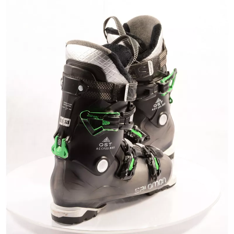 Skischoenen SALOMON QUEST ACCESS R80, Ratchet Buckle, SKI/WALK, MAGNESIUM Backbone, RATCHET Buckle, BLACK/green - Afbeelding 3
