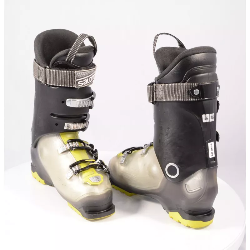 Skischoenen SALOMON X PRO R80 WIDE, BLACK/yellow, OVERSIZED PIVOT, EXTENDED Lever, 3D Buckle, Micro, Macro - Afbeelding 4