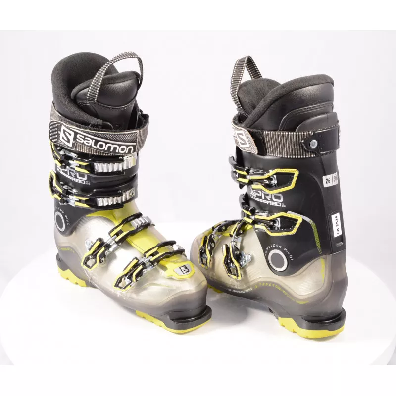 Skischoenen SALOMON X PRO R80 WIDE, BLACK/yellow, OVERSIZED PIVOT, EXTENDED Lever, 3D Buckle, Micro, Macro - Afbeelding 5